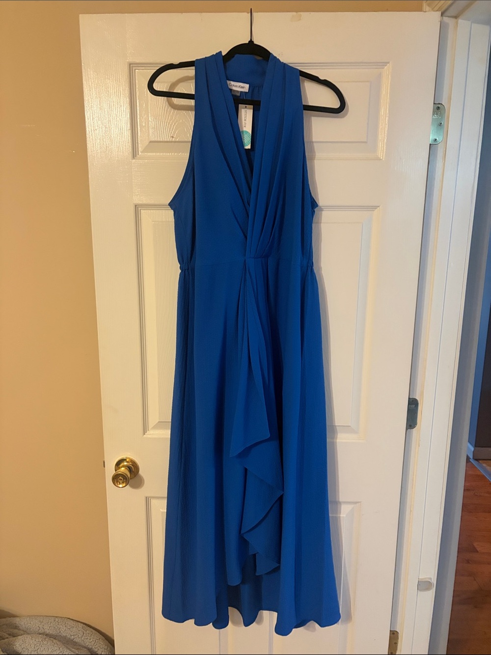 Calvin Klein Cobalt Blue Sleeveless V-Neck Maxi Dress